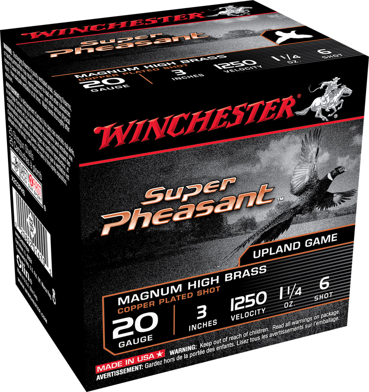 WINCHESTER 20 GA 3″ #6 SUPER PHEASANT MAGNUM HB 1-1/4 OZ 25 RD/BX 10 BX/CS - No Credit Card Fees - Low, flat rate shipping