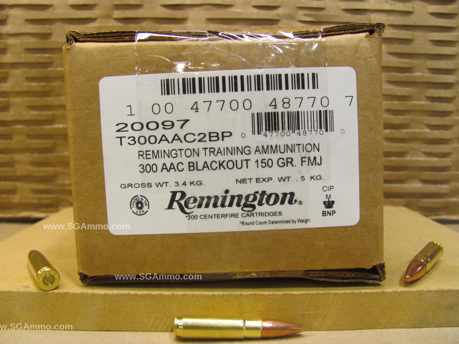 200 Round Case – 300 AAC Blackout 150 Grain FMJ Loose Pack Remington Training Ammo – SP21114