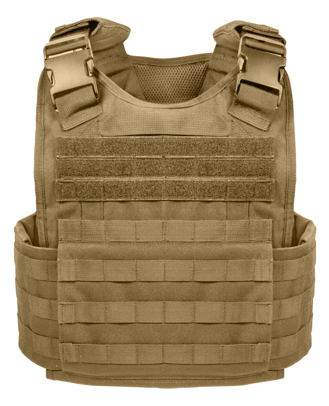 Rothco Molle Plate Carrier Vest - Coyote Brown, X-Small - Small