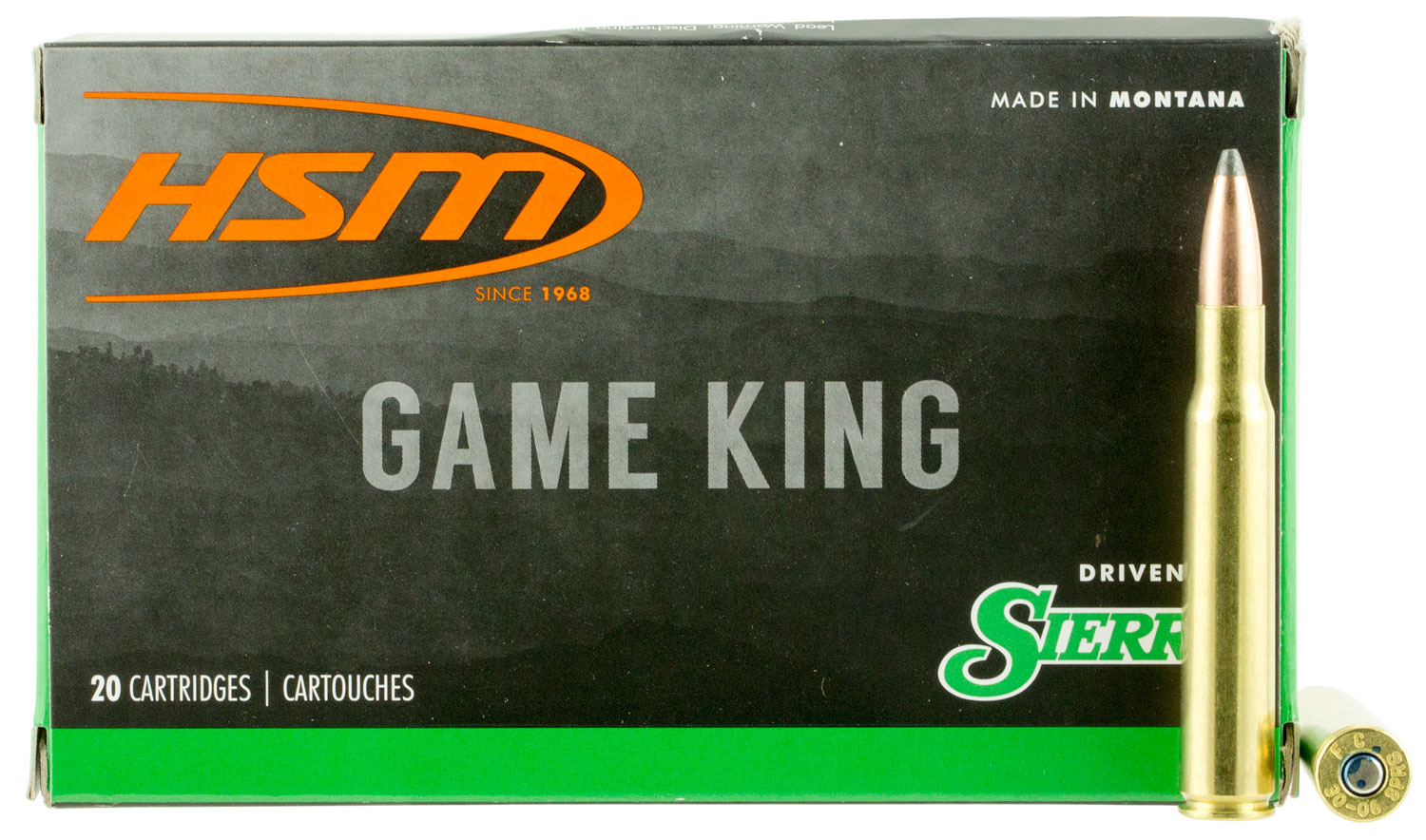 HSM Ammunition Game King 180 gr Spitzer Boat Tail .308 Win Ammo, 20/box - HSM-308-43-N