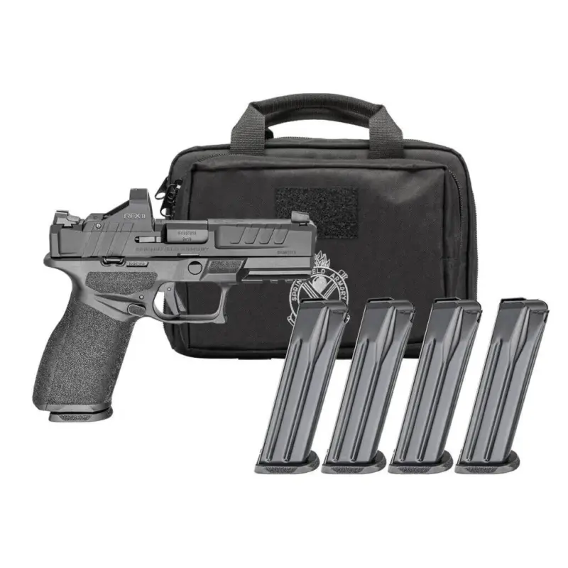 Springfield Gear Pac Echelon 4.0 FC Handgun 9mm Luger 10rd Magazines(4) 4" Barrel U-Dot Fixed Green Dot Optic Bag CA Compliant