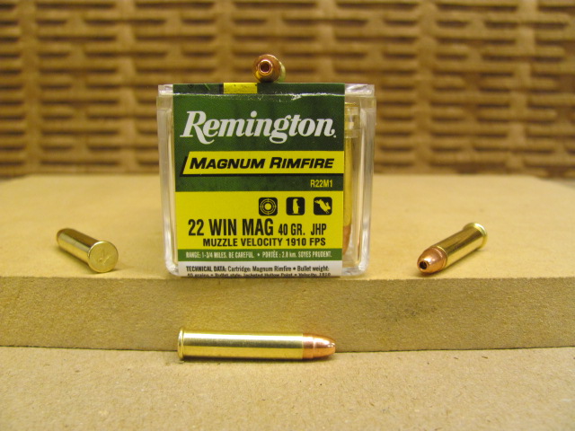 50 Round Box – 22 Winchester Magnum 40 Grain JHP Remington Magnum Rimfire Ammo – R22M1