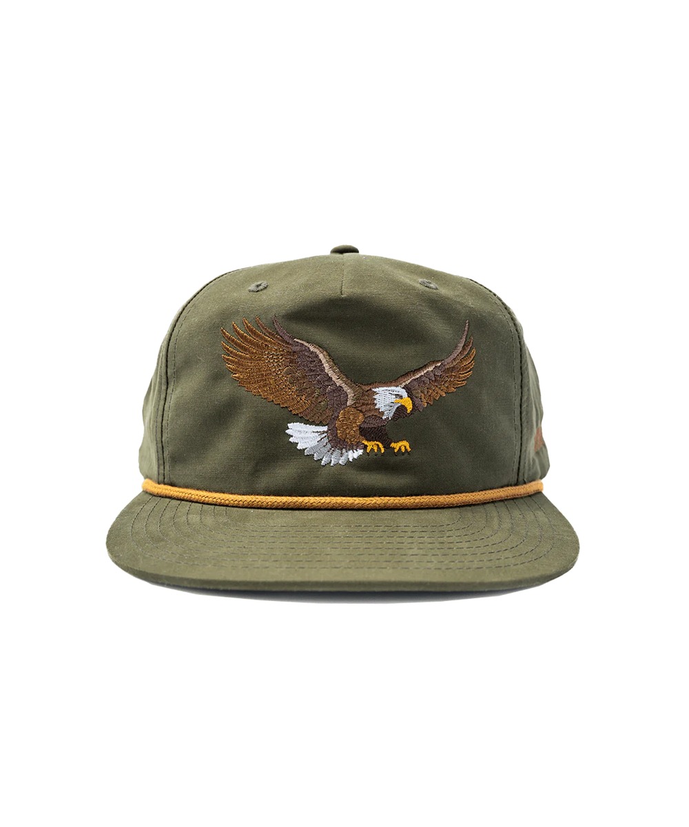 Nine Line Bald Eagle Snapback Hat, Olive