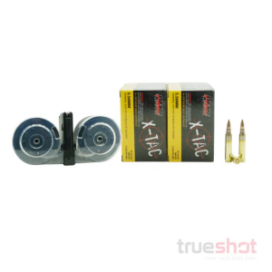 BUNDLE DEAL: 100 Round KCI AR-15 Drum Magazine and 200 Rounds of Ammo - Exempt / PMC 5.56 55 Grain