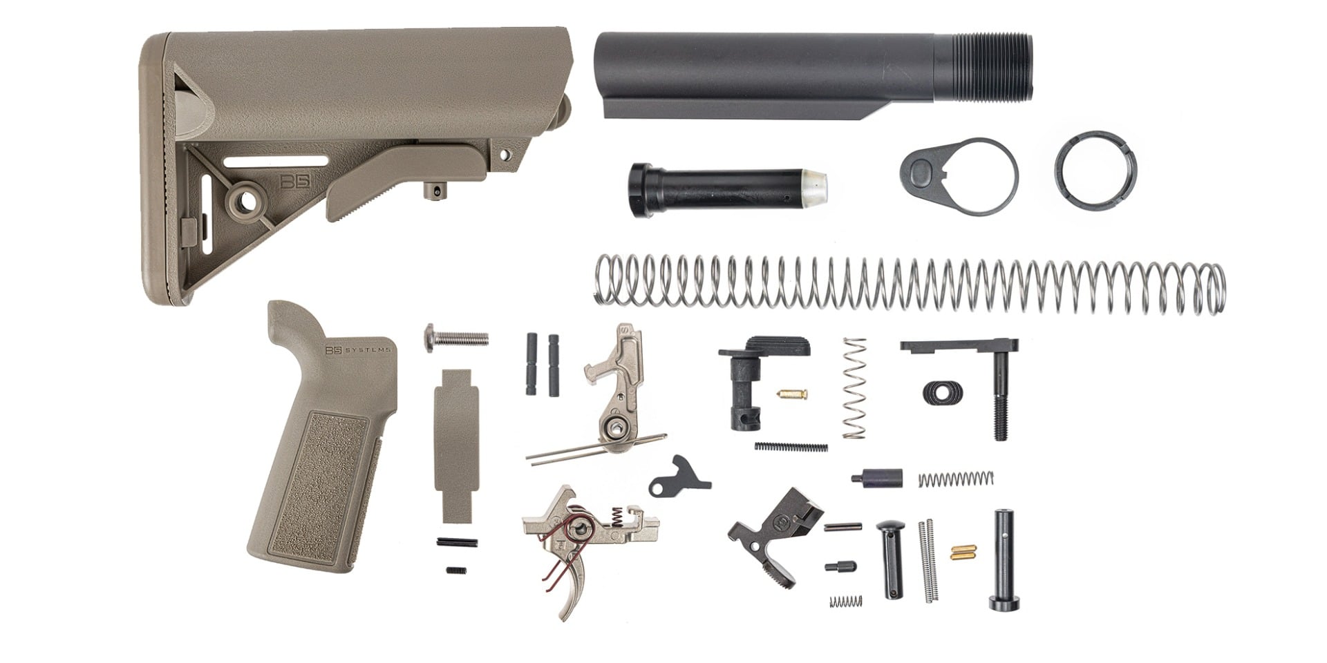 PSA B5 2 Stage Nickel Boron Trigger Lower Build Kit with SOPMOD Stock, FDE