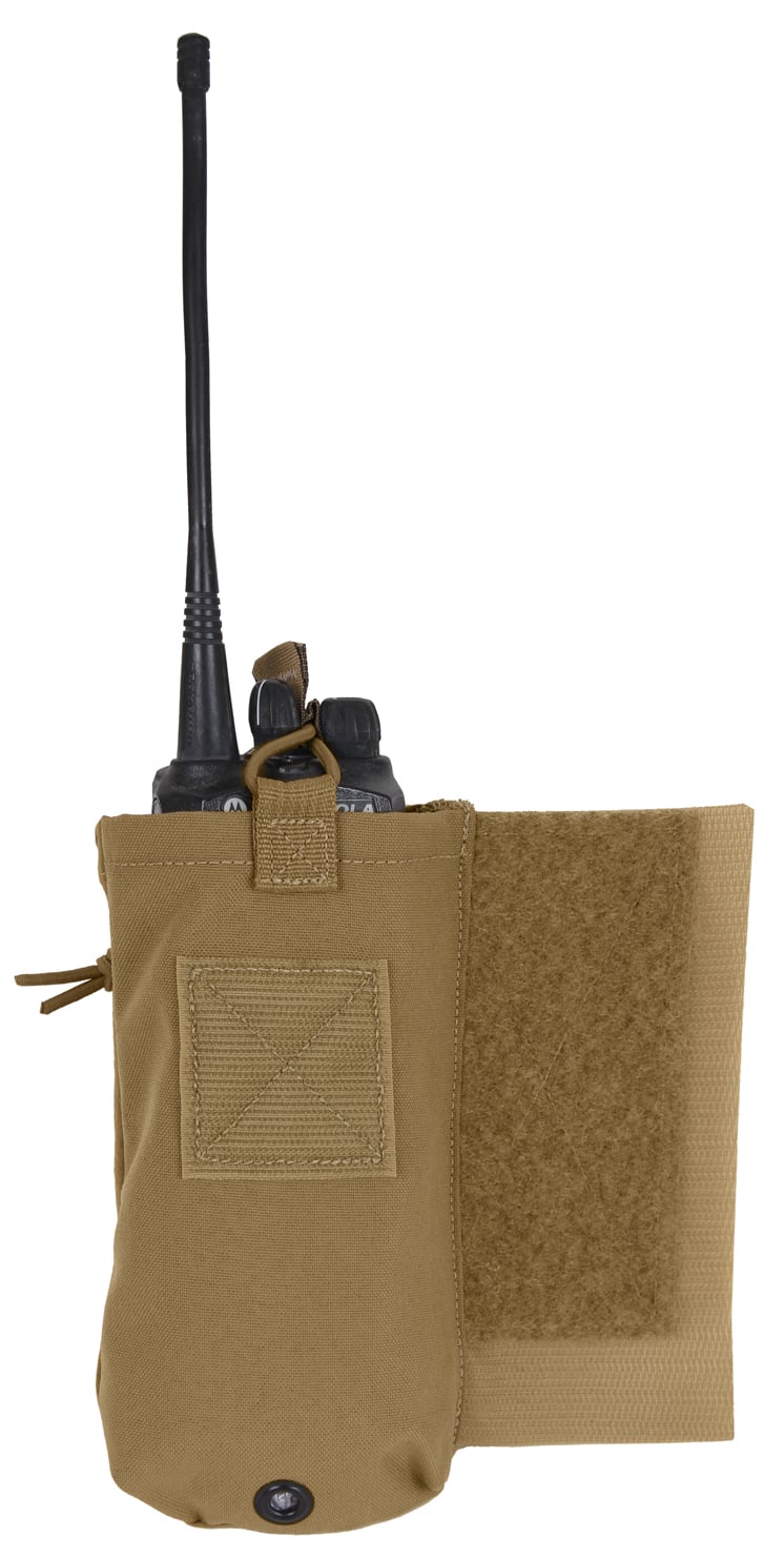 Rothco Lacv Lightweight Armor Carrier Vest Side Radio Pouch Set - Coyote Brown