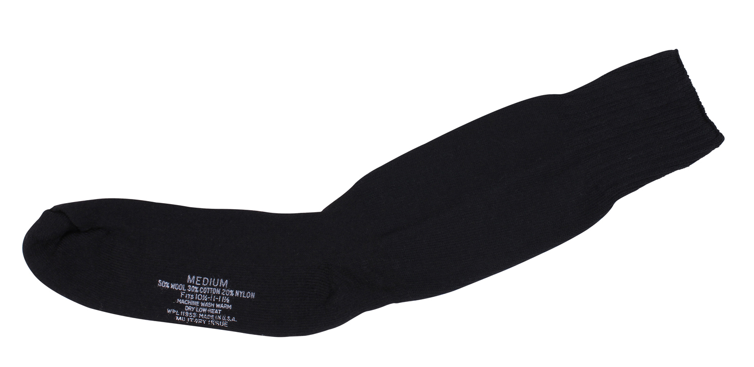 Rothco G.I. Type Cushion Sole Socks - Black, Large