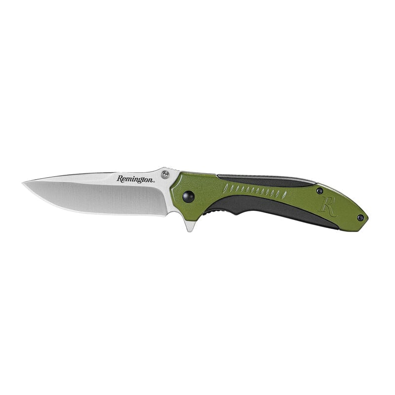 Remington Sportsman Folding Knife, Black, OD Green, and Versatile for Everyday Use - 15672
