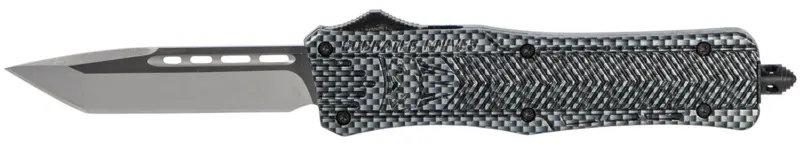 CobraTec Knives MCFCTK1MTNS CTK-1 Medium 3" OTF Tanto Plain D2 Steel Blade/Carbon Fiber Aluminum Handle Features Glass Breaker Includes Pocket Clip