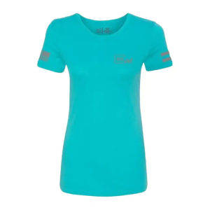GLK AP96444 GLOCK GIRL FLAG TEE M   TEAL
