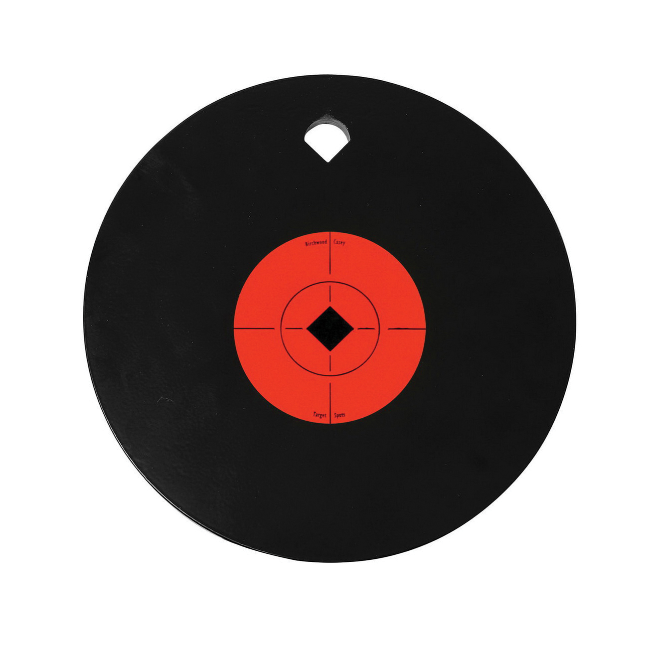 Birchwood Casey World of Targets 10" x 0.375" Crosshair Bullseye Single Hole Gong, Orange/Black - 47614
