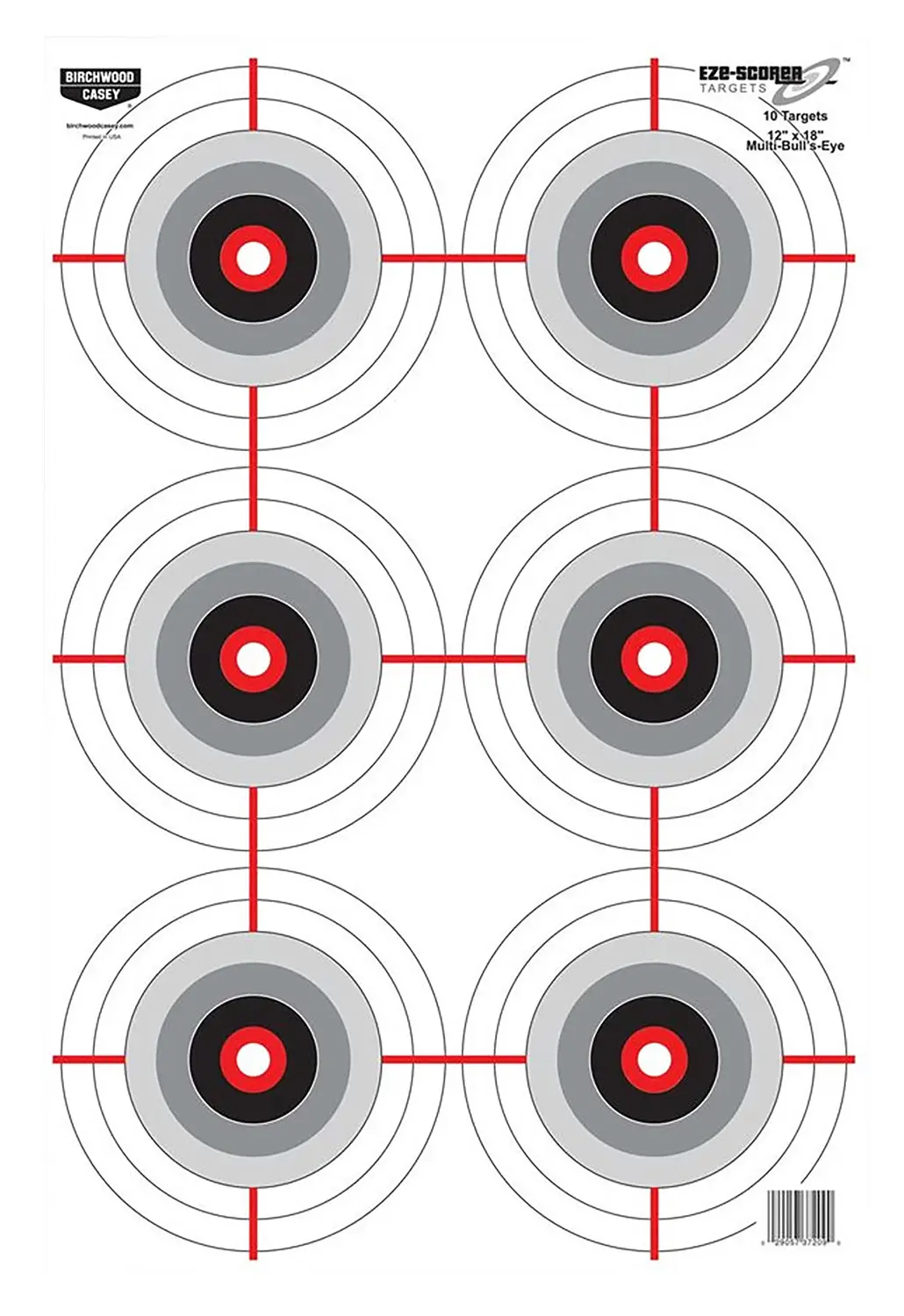 Birchwood Casey 37063 EZE-Scorer Bullseye Paper 12" x 18" Black/White Pkg of 100