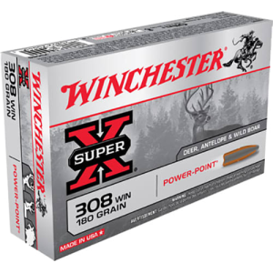 Winchester Ammo X3086 Super-X 308 Winchester/7.62 NATO 180 GR Power-Point - 20rd Box