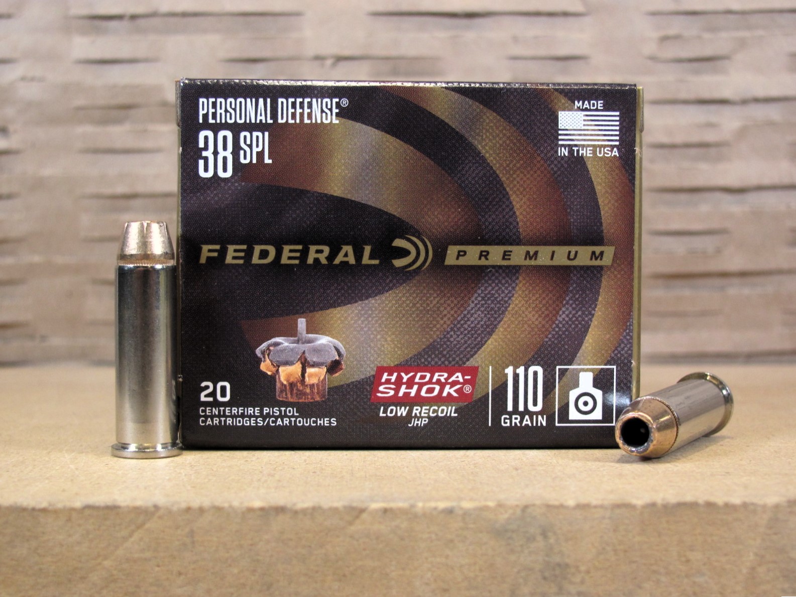 20 Round Box – 38 Special 110 Grain Federal Hydra-Shok Personal Protection Ammo – PD38HS3H