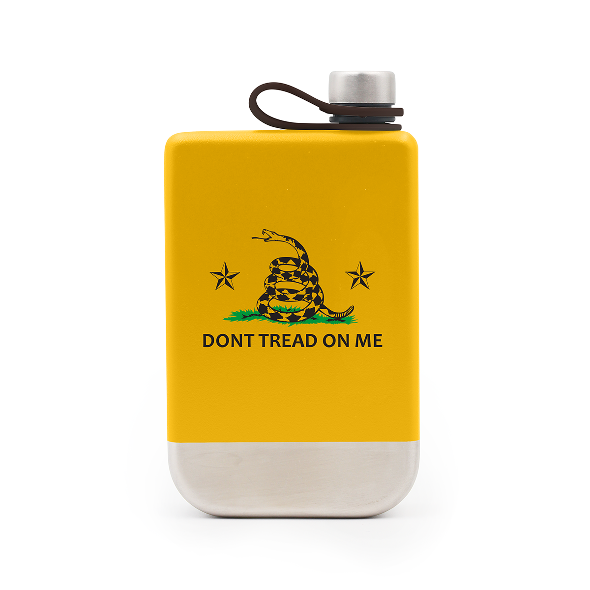 Yukon Outfitters 9oz Highline Flask, Gold w/ Don't Tread On Me - YF09DTMG