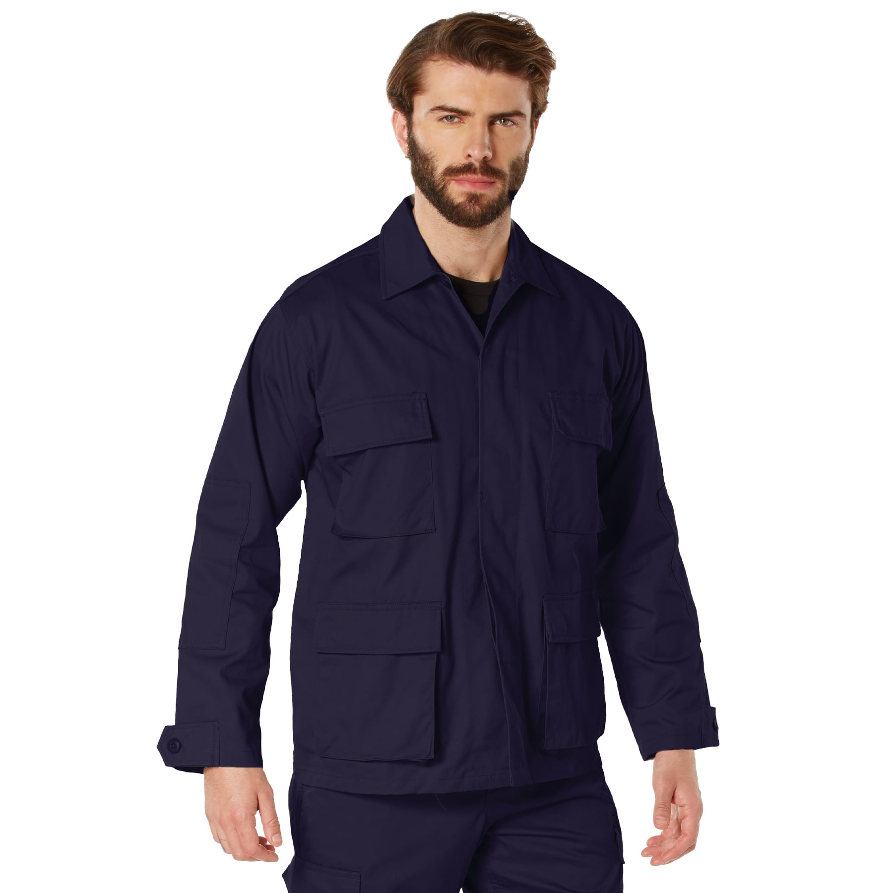 Rothco Twill Bdu Shirt - Navy Blue, Medium