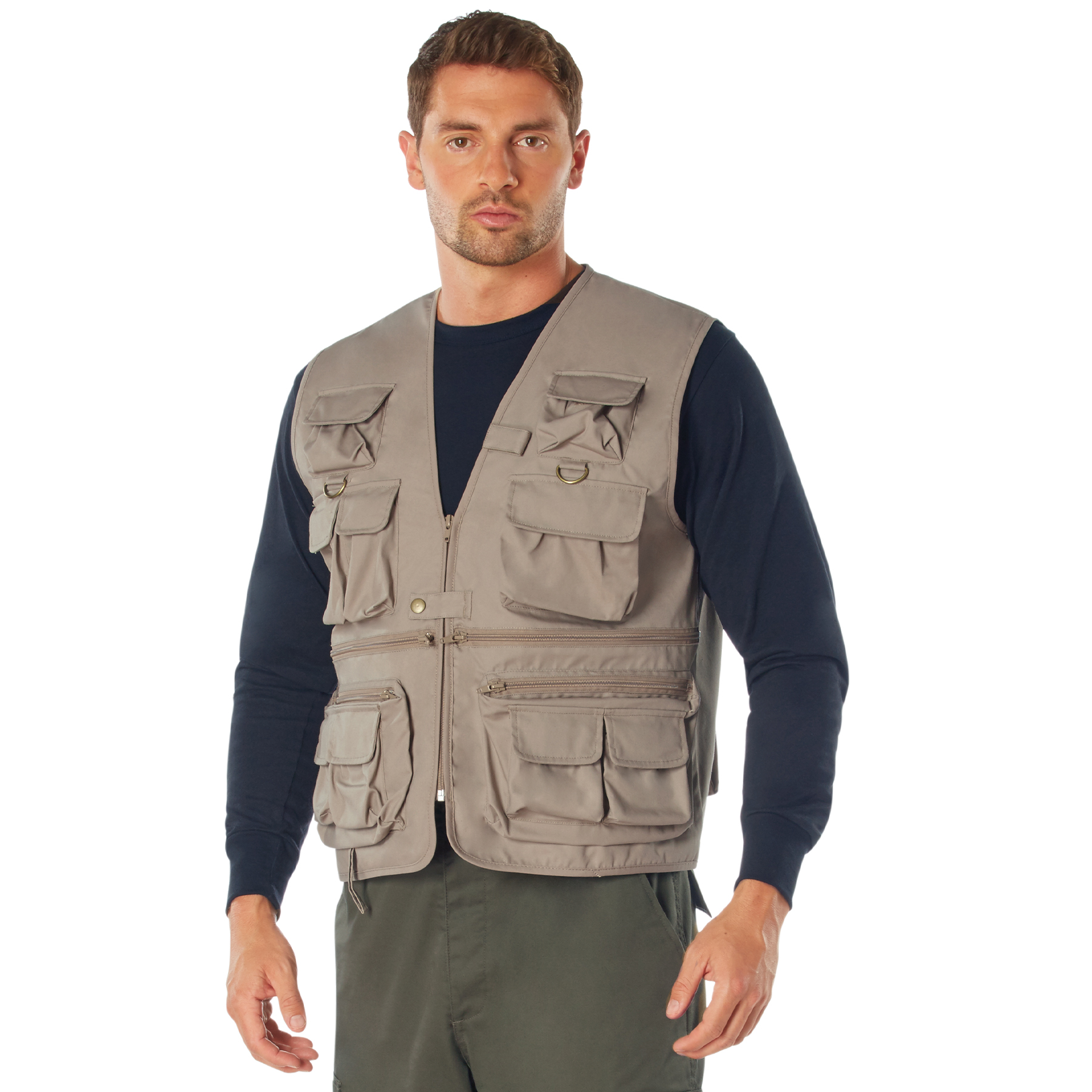 Rothco Uncle Milty Travel Vest - Khaki, Medium