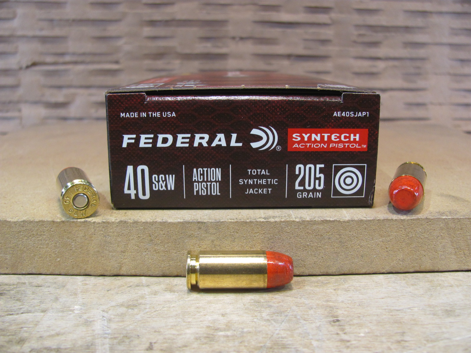 500 Round Case – 40 SW 205 Grain TSJ Federal American Eagle Syntech Ammo – AE40SJAP1
