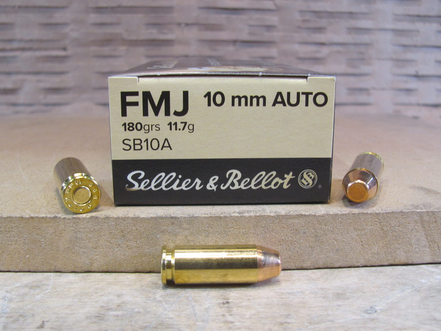 1000 Round Case – 10mm Auto 180 Grain FMJ Ammo By Sellier Bellot – SB10A