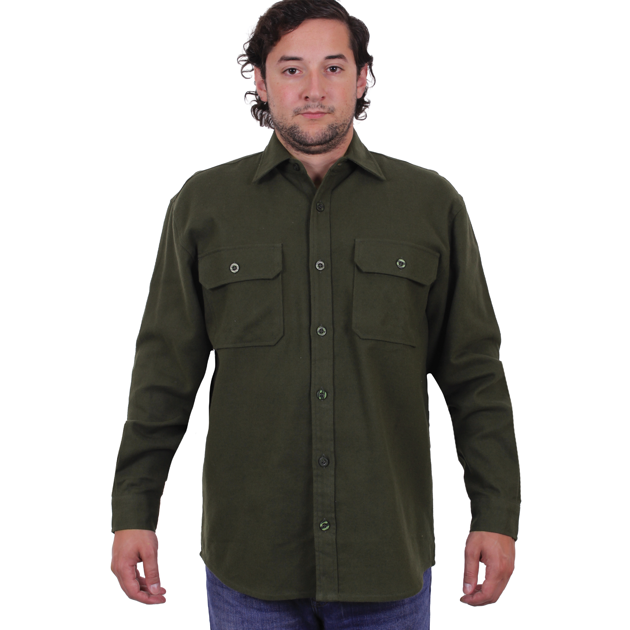 Rothco Heavy Weight Solid Flannel Shirt - Olive Drab, Small
