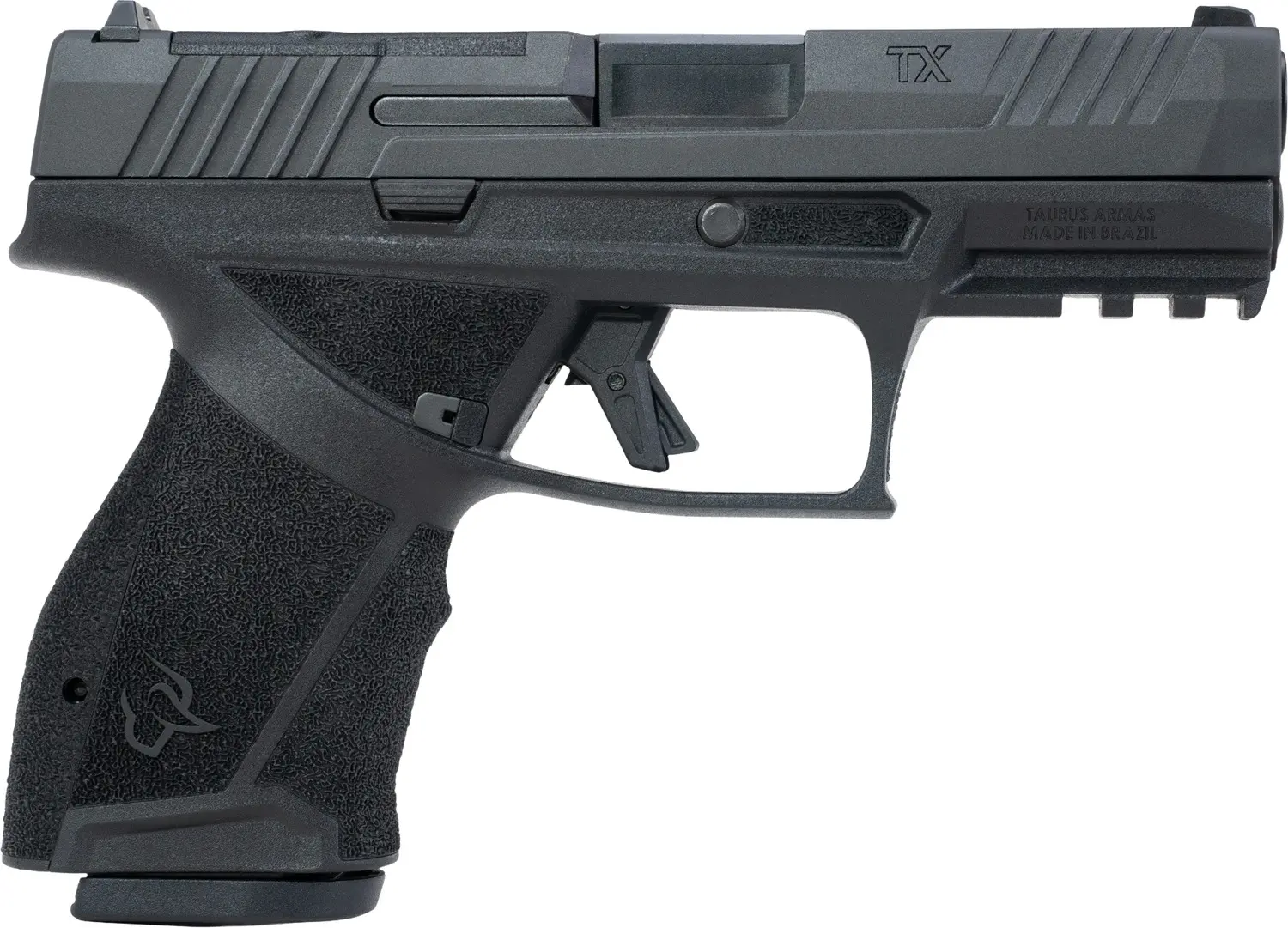 Taurus TX 9 Compact 9mm Luger 15+1 4" Black Barrel, Black Nitride Alloy Steel Optic Ready/Serrated Slide, Black Stainless Steel Frame w/Picatinny Rail, Interchangeable Backstrap Grip