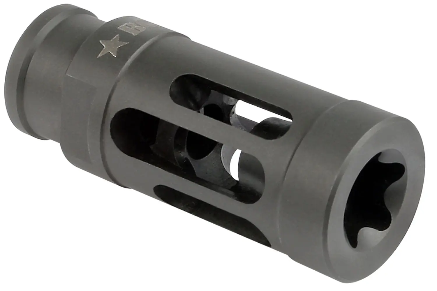 BCM GFCMOD1762 BCMGunfighter Compensator Mod 1 Black Stainless Steel with 5/8"-24 tpi Threads for 7.62mm, 300 Blackout AR-Platform