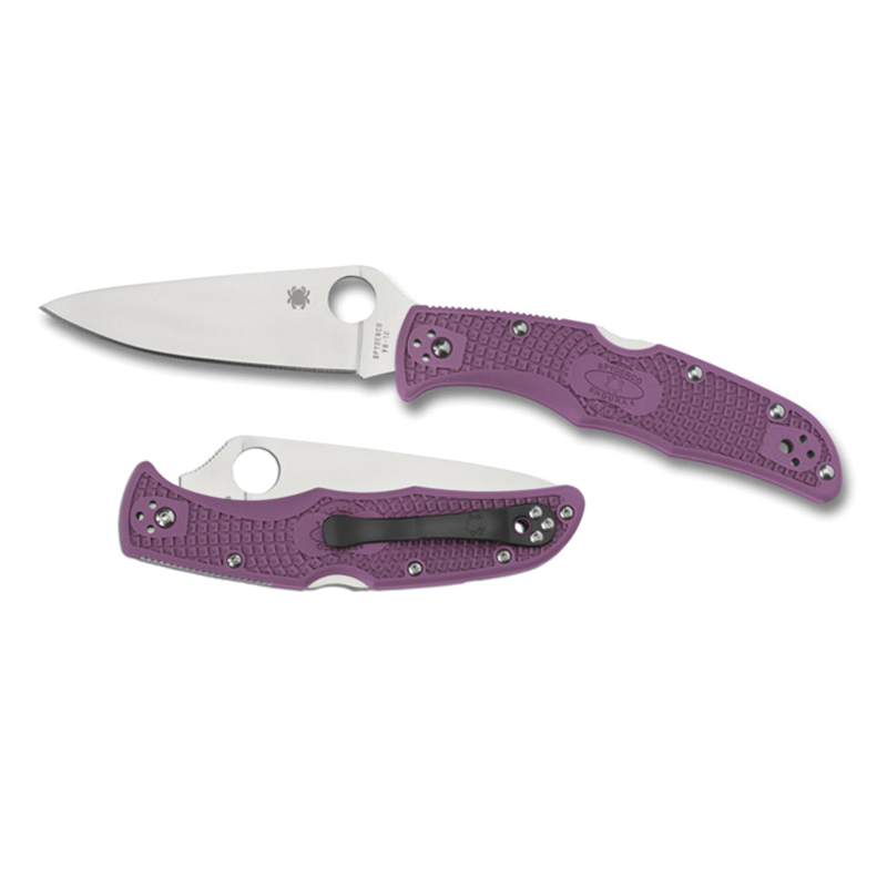 Spyderco Endura 4 Drop Point Lightweight Folding Knife, 3.75", Purple - C10FPPR