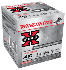 Winchester 410 2.5" Max 1/2oz #7.5 Super-X Ammunition 25rds - X417