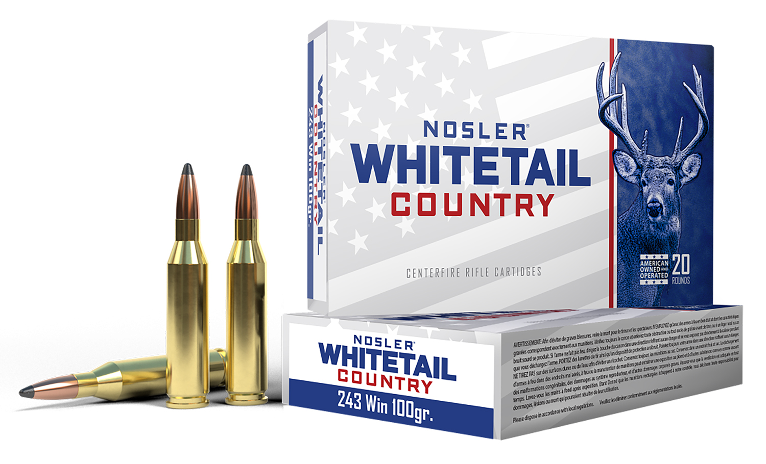 Nosler Whitetail Country .243 Win 100gr Ammunition