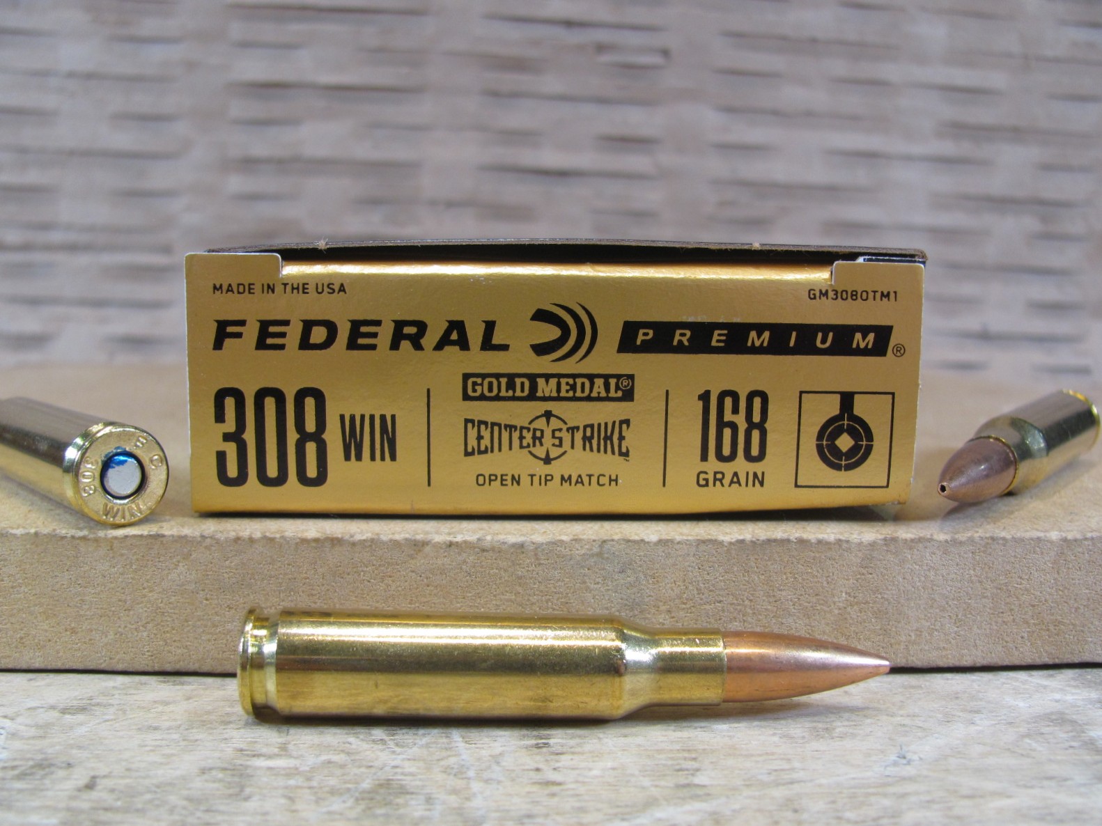 20 Round Box – 308 Win 168 Grain Open Tip Match Federal Premium Gold Medal Ammo – GM308OTM1