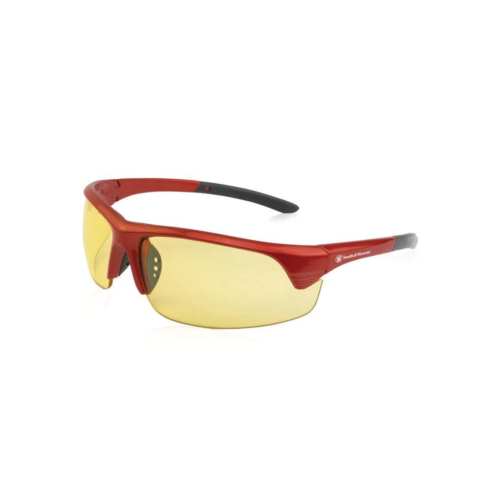 Smith Wesson Corporal Shooting Glasses Half Frame Red with Amber Lens