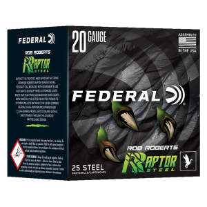Federal Rob Roberts Raptor Waterfowl 20 Gauge Ammo 3" #3 Steel Shot 1 oz Box of 25