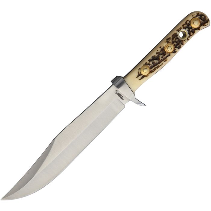 American Hunter Bowie Fixed Blade Clip Point Knife, Brown - AH017