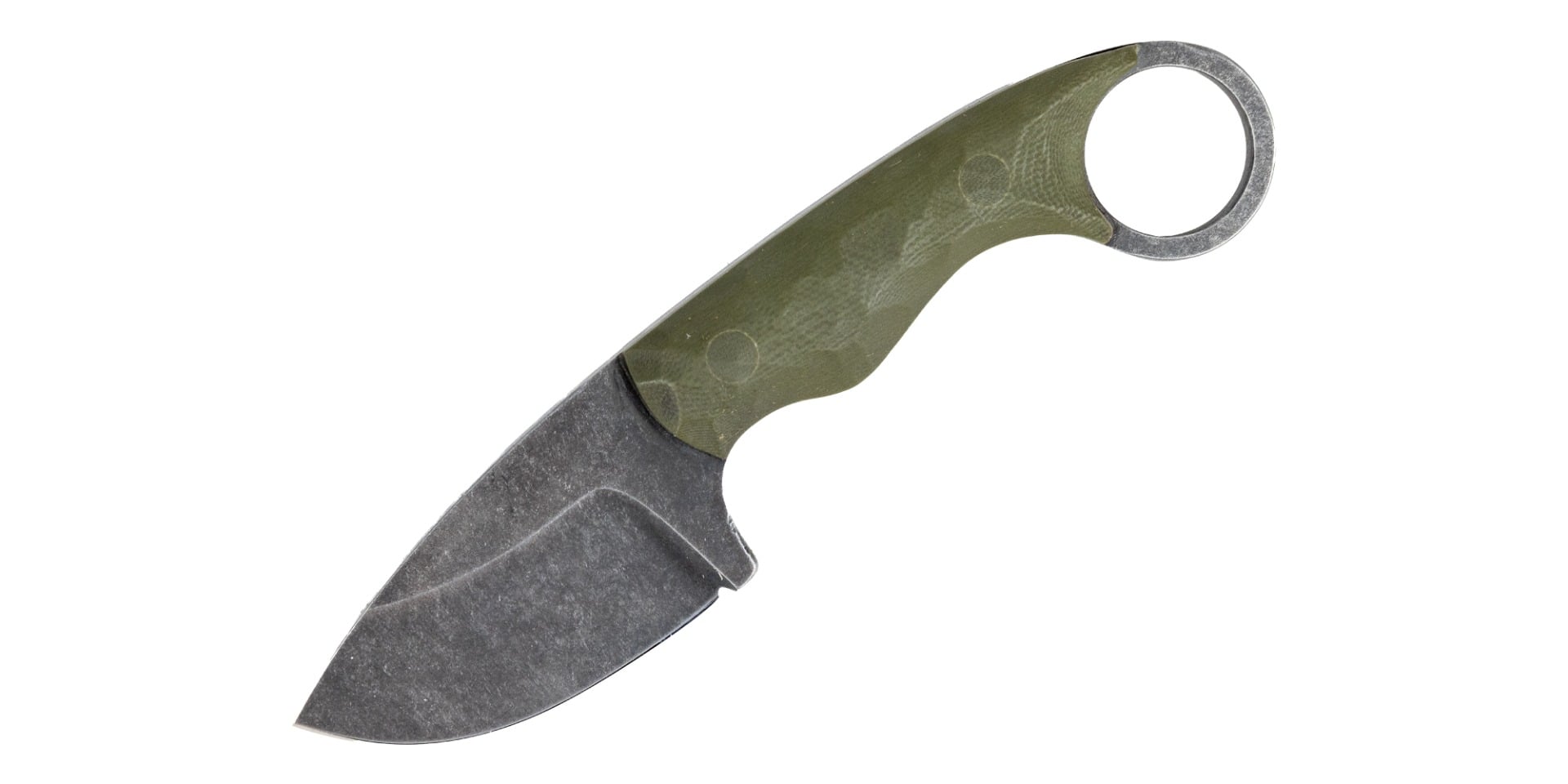 The Wizard Forge OD Green Gremlin Fixed Blade Knife w/ Tiger Stripe Kydex Sheath - GREODG013