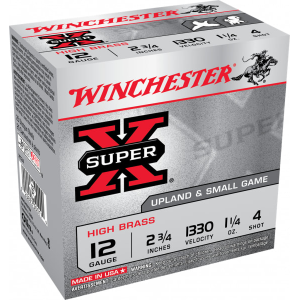 Winchester Ammo X4134 Super-X High Brass 410GA 3\" 11/16oz #4 Shot - 25sh Box