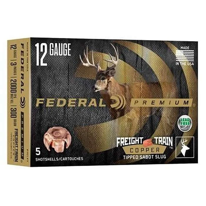 FEDERAL 12GA 3" 300GR FREIGHT TRAIN COPPER SABOT SLUG 5 RD/BX 10 BX/CS