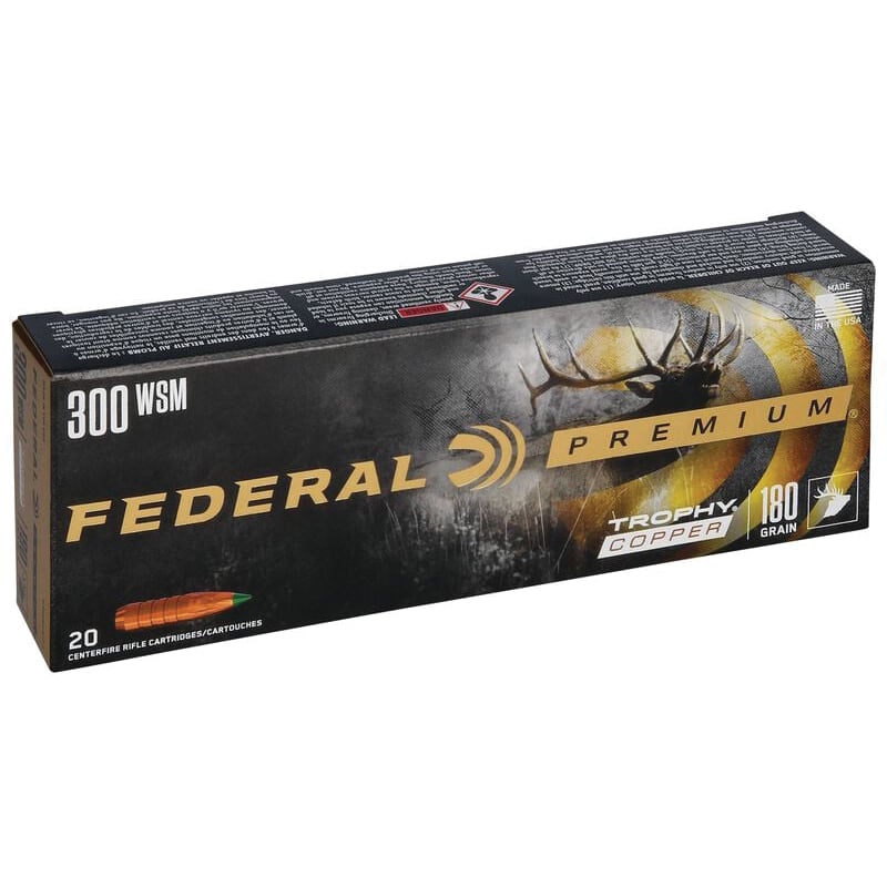 Federal Premium Trophy Copper Rifle Ammunition .300 WSM 180 gr TC 2960 fps 20/ct - No Credit Card Fees - Low, flat rate shipping