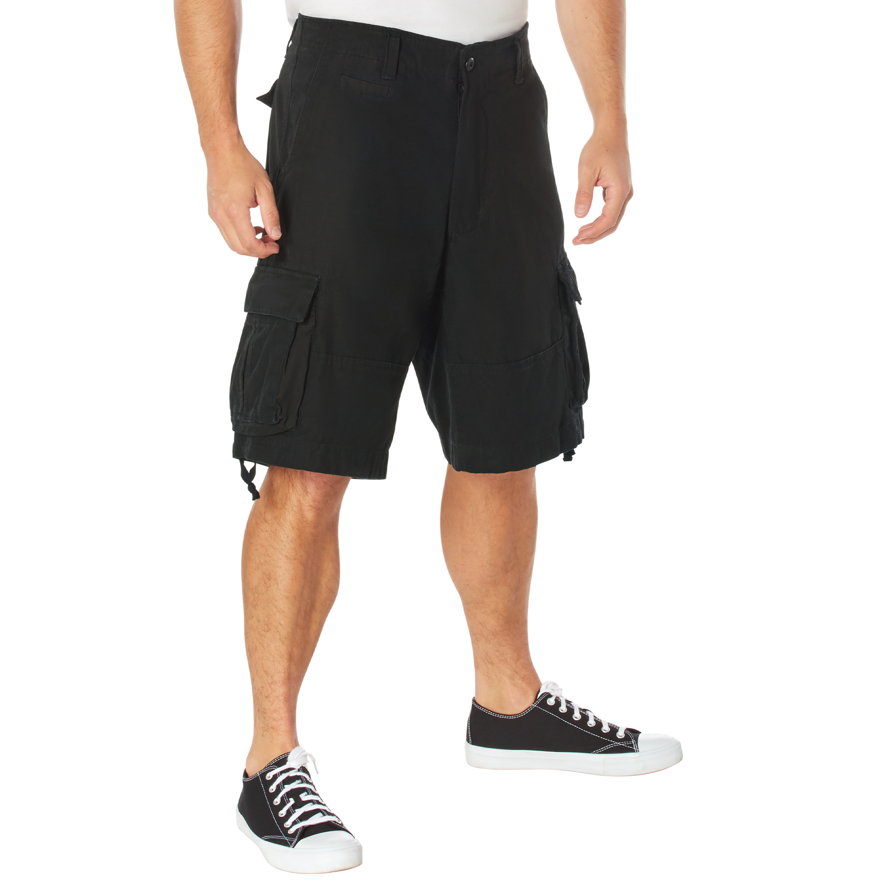 Rothco Vintage Utility Cargo Shorts - Black, Large