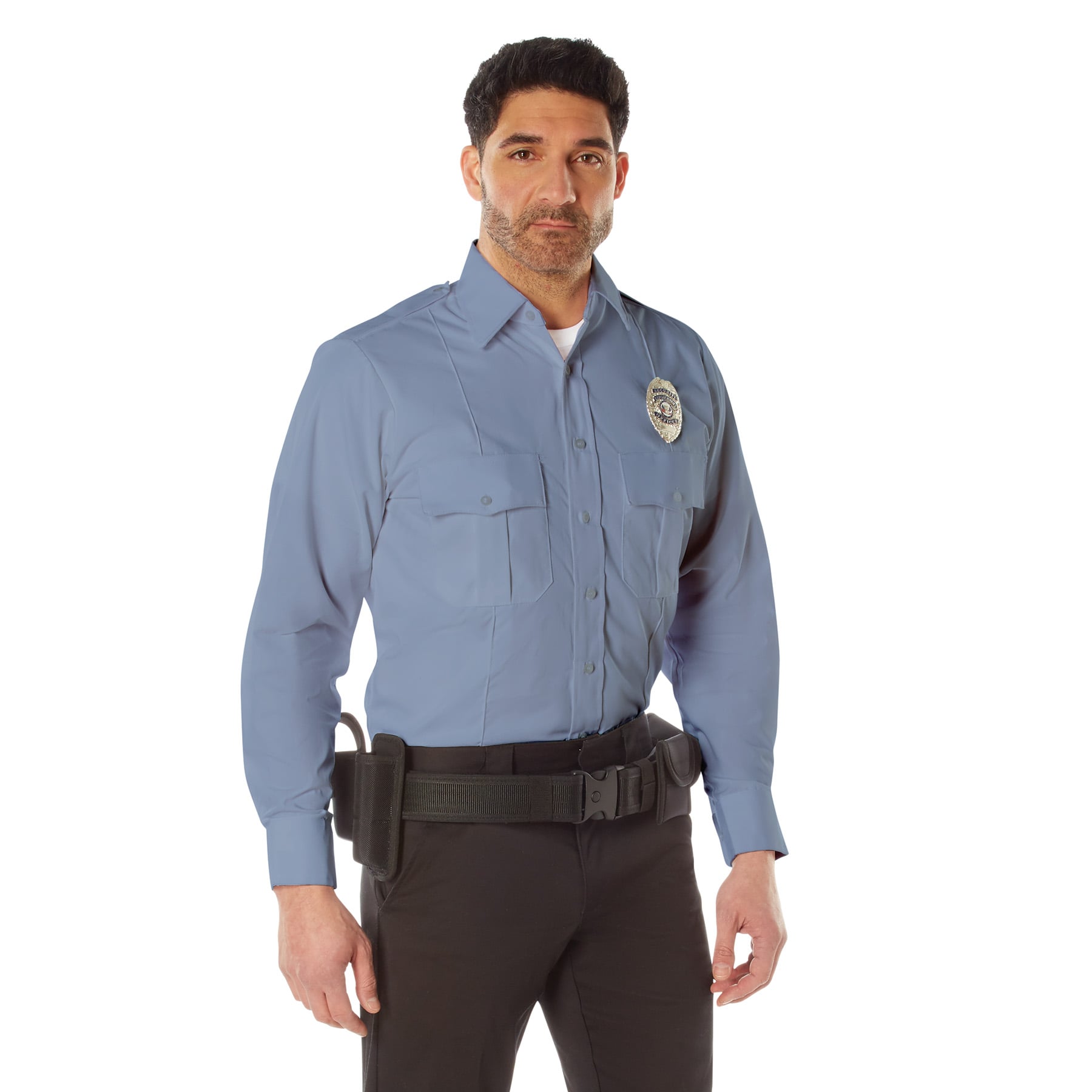 Rothco Long Sleeve Uniform Shirt - Light Blue, X-Large