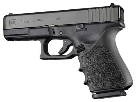 Hogue HandAll Beavertail Grip Sleeve for Glock 19/23/32/38 (Gen 1-2-5) Pistols, Black - 17050