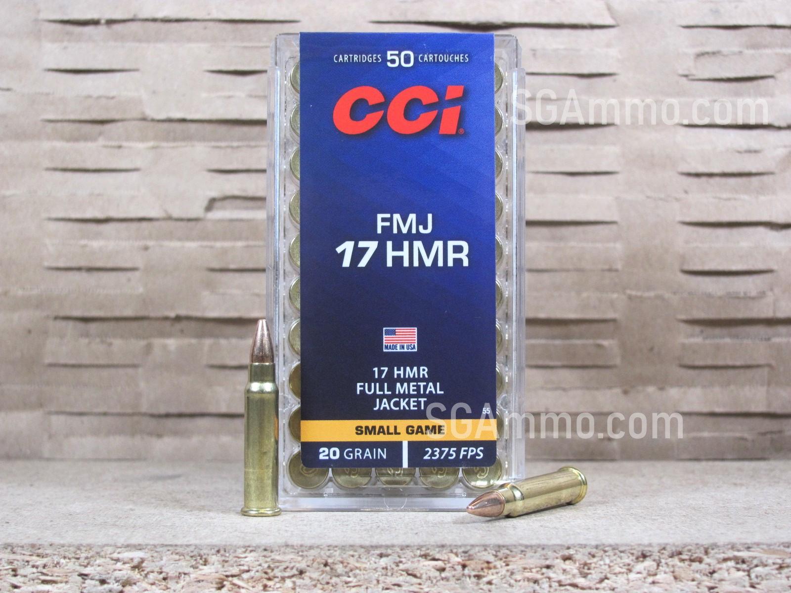 500 Round Brick – 17 HMR FMJ 20 Grain CCI Ammo – 0055