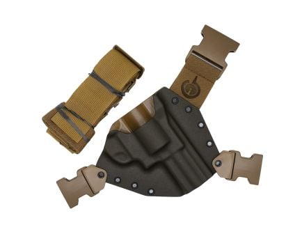 GunfightersINC Kenai Smith and Wesson L-Frame Shoulder Holster RH - Gray/Coyote Brown Kydex/Nylon, Secure and Comfortable - KN-SWL-040221