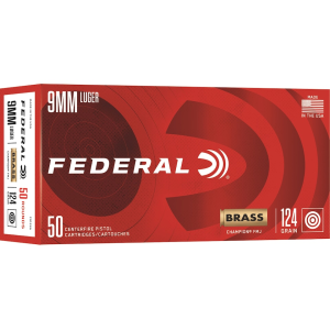 Federal Premium Champion 9mm Luger Ammo 124 Grain Full Metal Jacket Box of 50