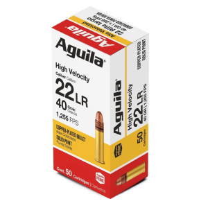 Aguila High Velocity Rimfire Ammunition .22 LR 40gr CPSP 1255 fps 50/ct