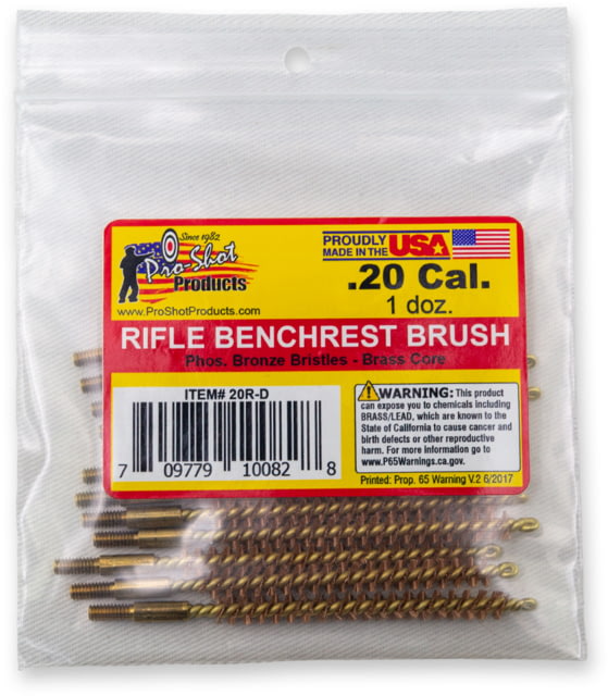 Pro-Shot .20 Caliber Rifle Brush Dozen Pack 12 Quantity