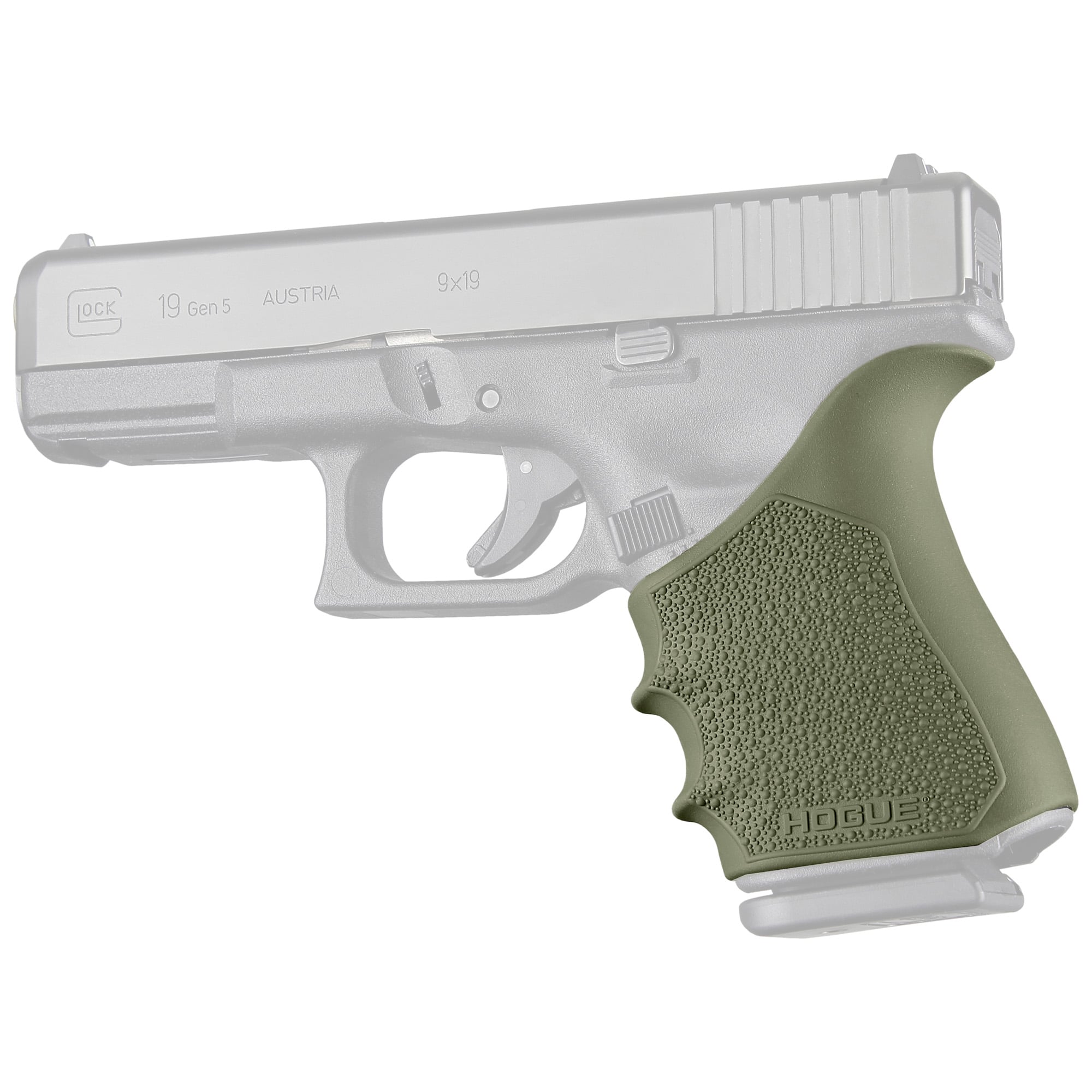 Hogue HandALL Beavertail Grip Sleeve, Fits Glock 19, 23, 32, 38 Gen 1-2-5, OD Green