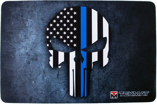 TEKMAT ARMORERS BENCH MAT - 11"X17" PUNISHER BLUE LINE
