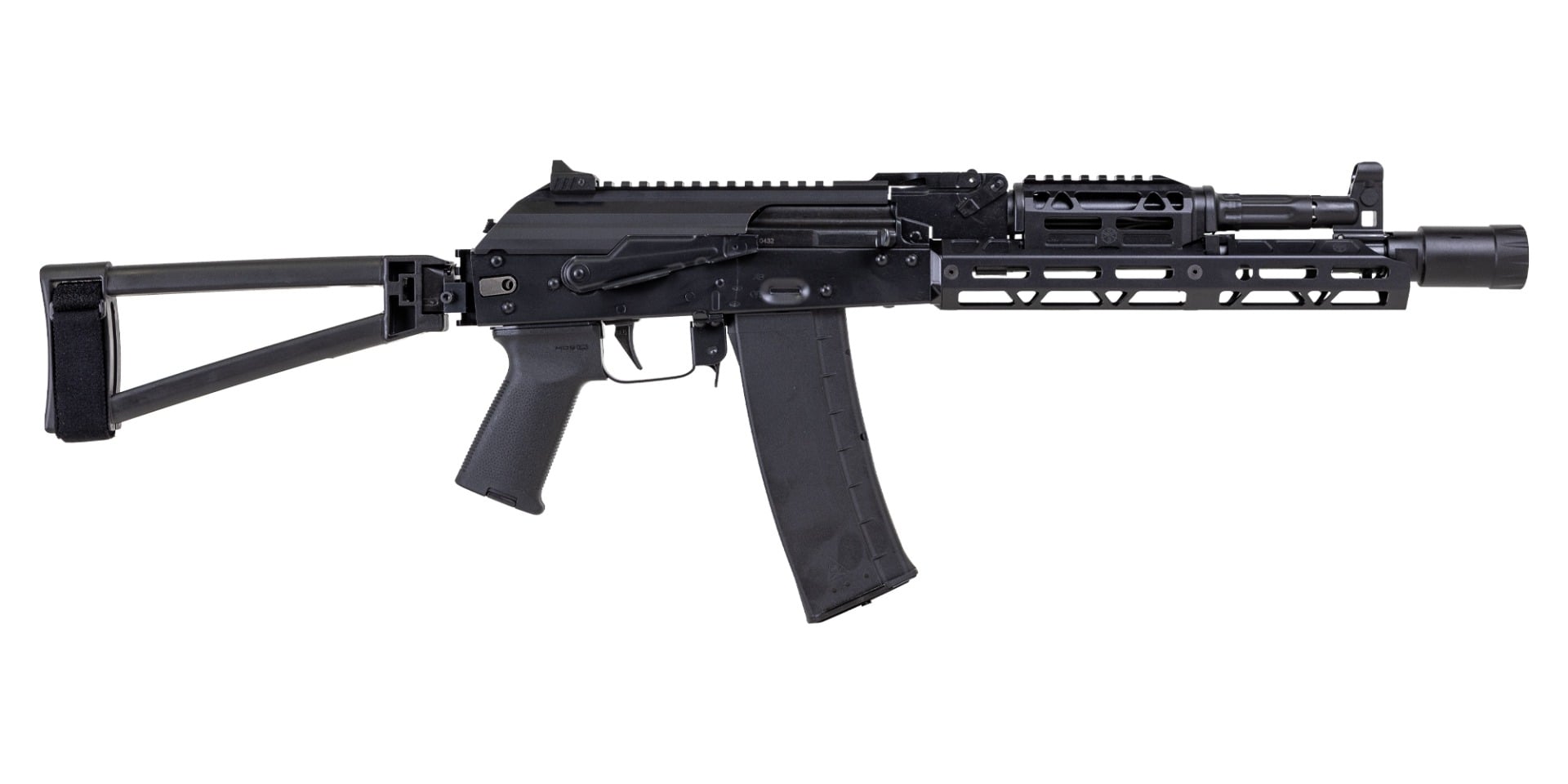 PSA AK-102 Triangle  Side Folding  Pistol With Hinged Dustcover, JL Billet Rail, Toolcraft Trunnion, Bolt, And  Carrier