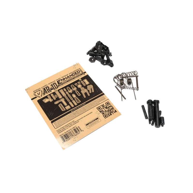 Strike Industries Enhanced AR-10 Lower Parts Kit Fits Knight's Armament SR25, Black - Complete Parts Kit Fits AR-10 Performance - SI-AR10-E-LRPLT