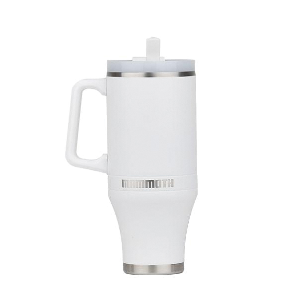 Mammoth Ascent Tumbler w/Handle and Straw, 40 oz White